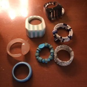 Various plastic and beaded rings
